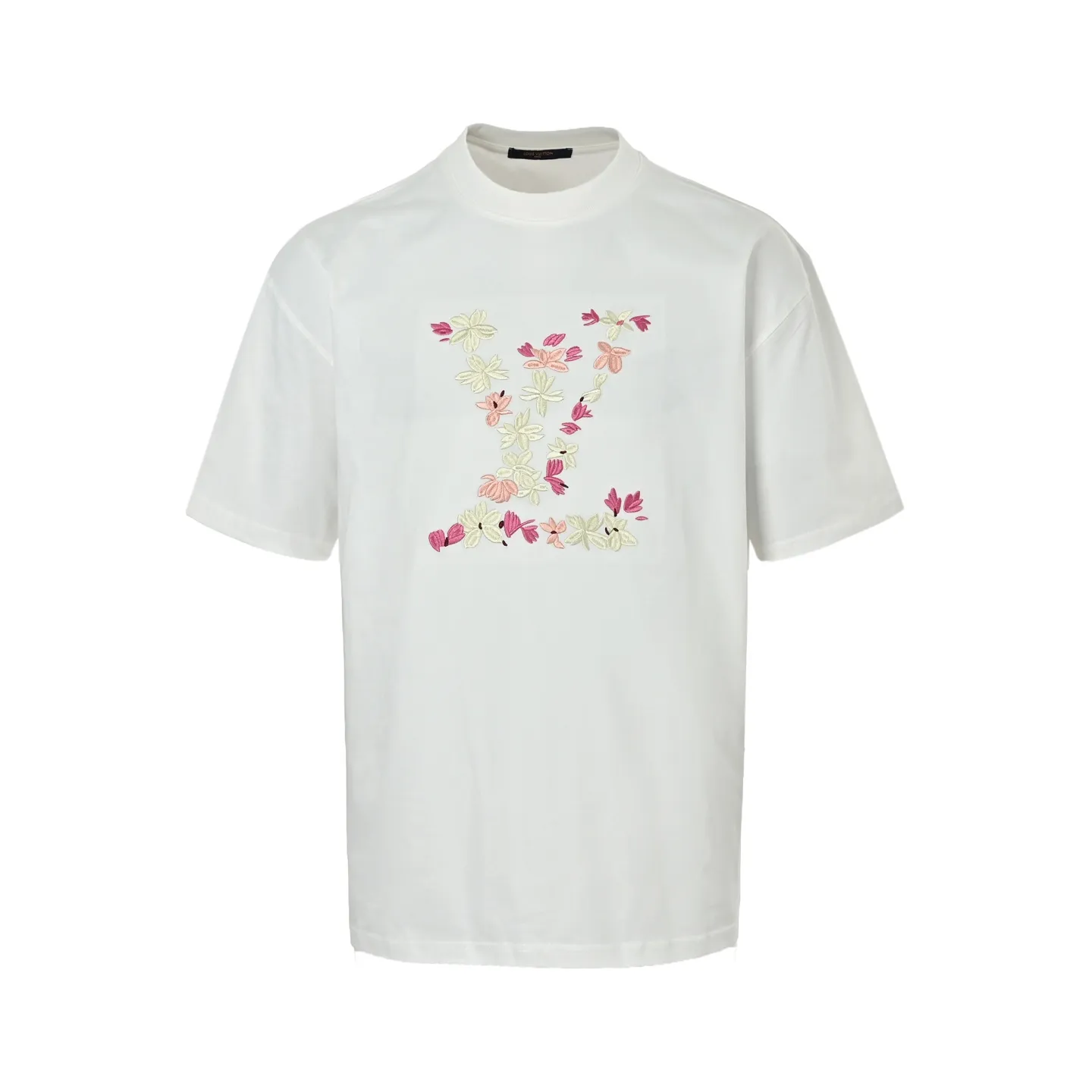 Louis Vuitton/Louis Vuitton 26ss cherry blossom embroidered LV logo short sleeves
